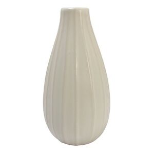 Ikea | Farmhouse White Textured Ribbed Pottery Bud Vase Small